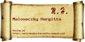 Maloveczky Hargitta névjegykártya